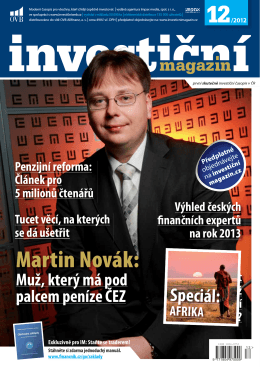 Martin Novák: - Investiční magazín