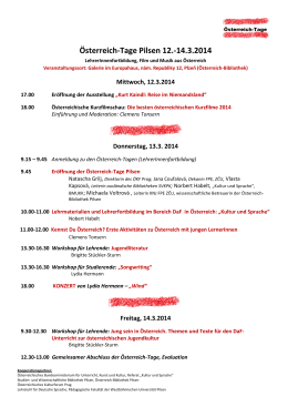 Österreich-Tage Pilsen 12.-14.3.2014