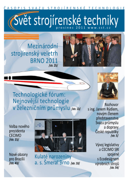 Svět strojírenské techniky číslo 3/2011 (PDF, 11.96 MB)