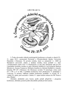 Abstracts - CZECH MYCOLOGY