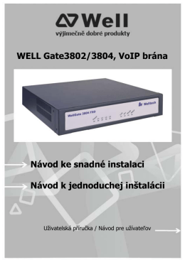 WELL Gate3802/3804, VoIP brána Návod ke