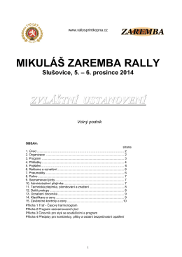 Zvláštní ustanovení (PDF) - Mikuláš Zaremba Rally Slušovice 2014
