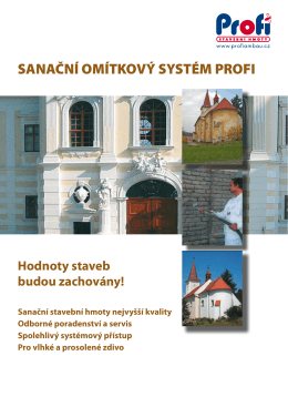 Katalog sanační omítkový systém PROFI