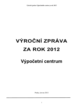 Výroční zpráva Výpočetního centra za rok 2012
