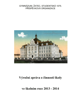 Výroční zpráva za školní rok 2013/2014 ve