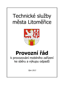 mobilního - Technické služby města Litoměřice, příspěvková