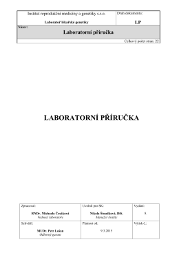 Laboratorní příručka - Laboratoř lékařské genetiky Karlovy Vary