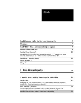 I Raná kinematografie Obsah