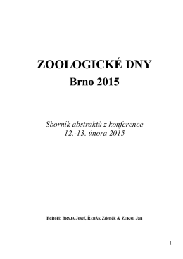 Zoologické dny Brno 2015 - Ústav biologie obratlovců