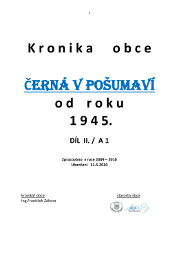 Všeobecná od r.1945 - černá v pošumaví