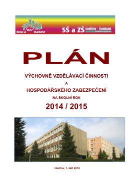 Plán práce 2014/2015 (pdf) - Střední škola a základní škola, Havířov
