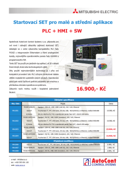 Cenově výhodný startovací set PLC + HMI + SW