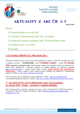 Aktuality z AKC ČR č. 3