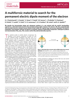 A multiferroic material to search for the permanent electric dipole