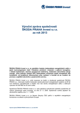 Výroční zpráva 2013 - ŠKODA PRAHA Invest
