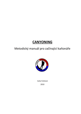 Canyoning - matodický manuál pro začínající