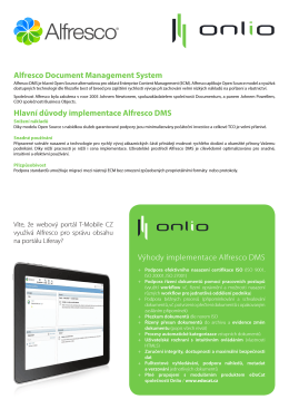Alfresco Document Management System Hlavní důvody