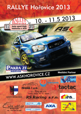 Program Rallye Hořovice 10.