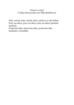 Prstové cvičení (Volker Rosin,český text Míša Růžičková) Palec