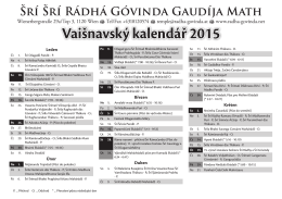 Vaišnavský kalendář 2015 - Radha