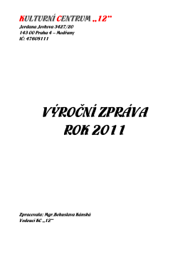 Výročni zpráva 2011 - kulturní centrum 12