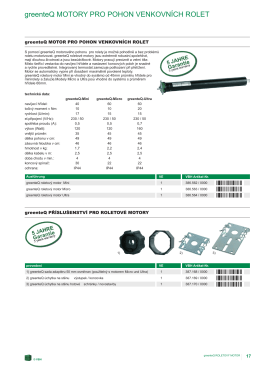 greenteQ MOTORY PRO POHON VENKOVNÍCH ROLET