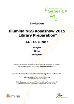 Illumina NGS Roadshow 2015 „Library Preparation“