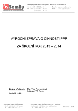 Výroční zpráva 2013/2014 - Pedagogicko