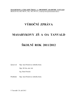Výroční zpráva (PDF) - Masarykova základní škola a Obchodní