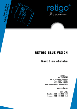 Návod ke konvektomatu Retigo Blue VISION