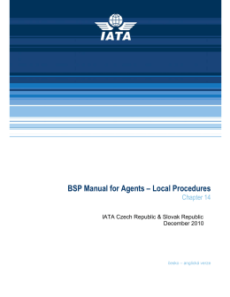 BSP Manual for Agents – Local Procedures