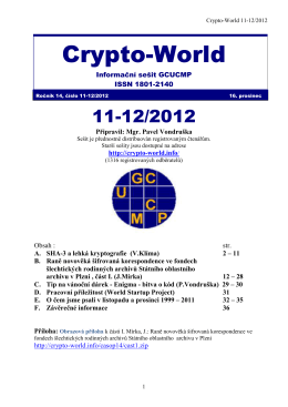 Crypto-World 11-12/2012 - Personal page: Vlastimil Klima