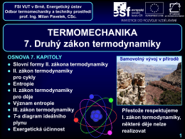 Druhý zákon termodynamiky - Odbor termomechaniky a techniky