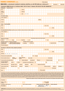 Smlouva elektřina - Vemex Energie as