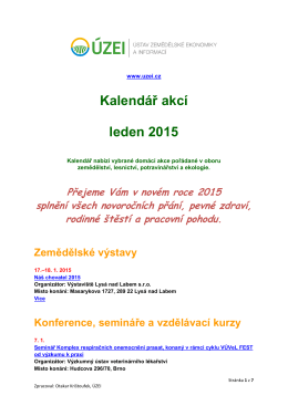 Kalendář akcí leden 2015