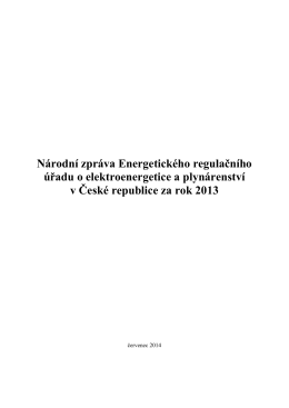 Národní zpráva Energetického regulačního úřadu o