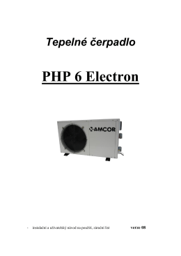 Tepelné čerpadlo PHP 6 Electron