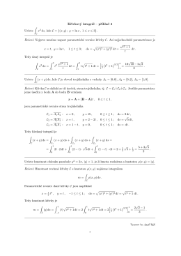 Křivkový integrál – příklad 4 Určete ∫ x2 ds, kde C