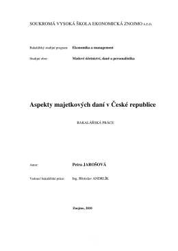 Aspekty majetkových daní v České republice - Index of