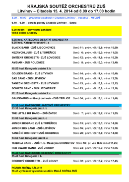 Krajské kolo orchestry 2014 NOVÝ harmonogram