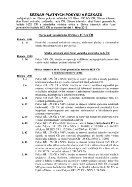 Seznam platných pokynů a rozkazů k 1.10.2012