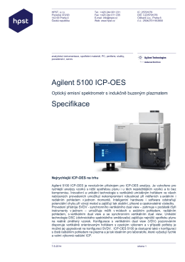Agilent 5100 ICP-OES Specifikace