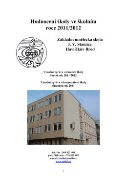 2011/2012 - Základní umělecká škola JV Stamice Havlíčkův Brod