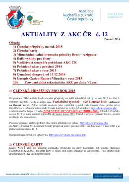 Aktuality z AKC ČR č. 12