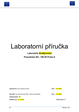 Laboratorní příručka - Laboratoře Budějovická ks