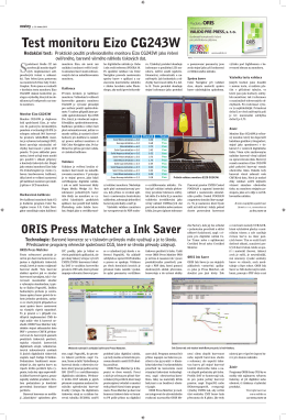ORIS Press Matcher a Ink Saver Test monitoru Eizo CG243W