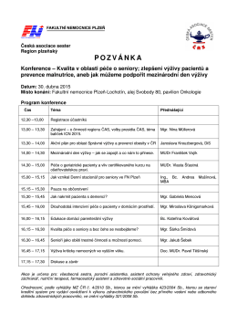 Program konference - Česká asociace sester