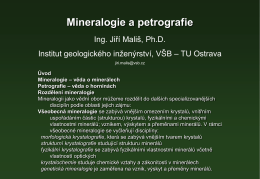 Mineralogie a petrografie - Institut geologického inženýrství, VŠB
