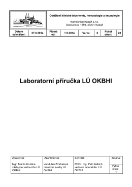 Laboratorní příručka OKBHI