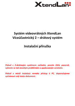 XtendLan | 2 drátový systém - Elektroinstalace Revize Praha